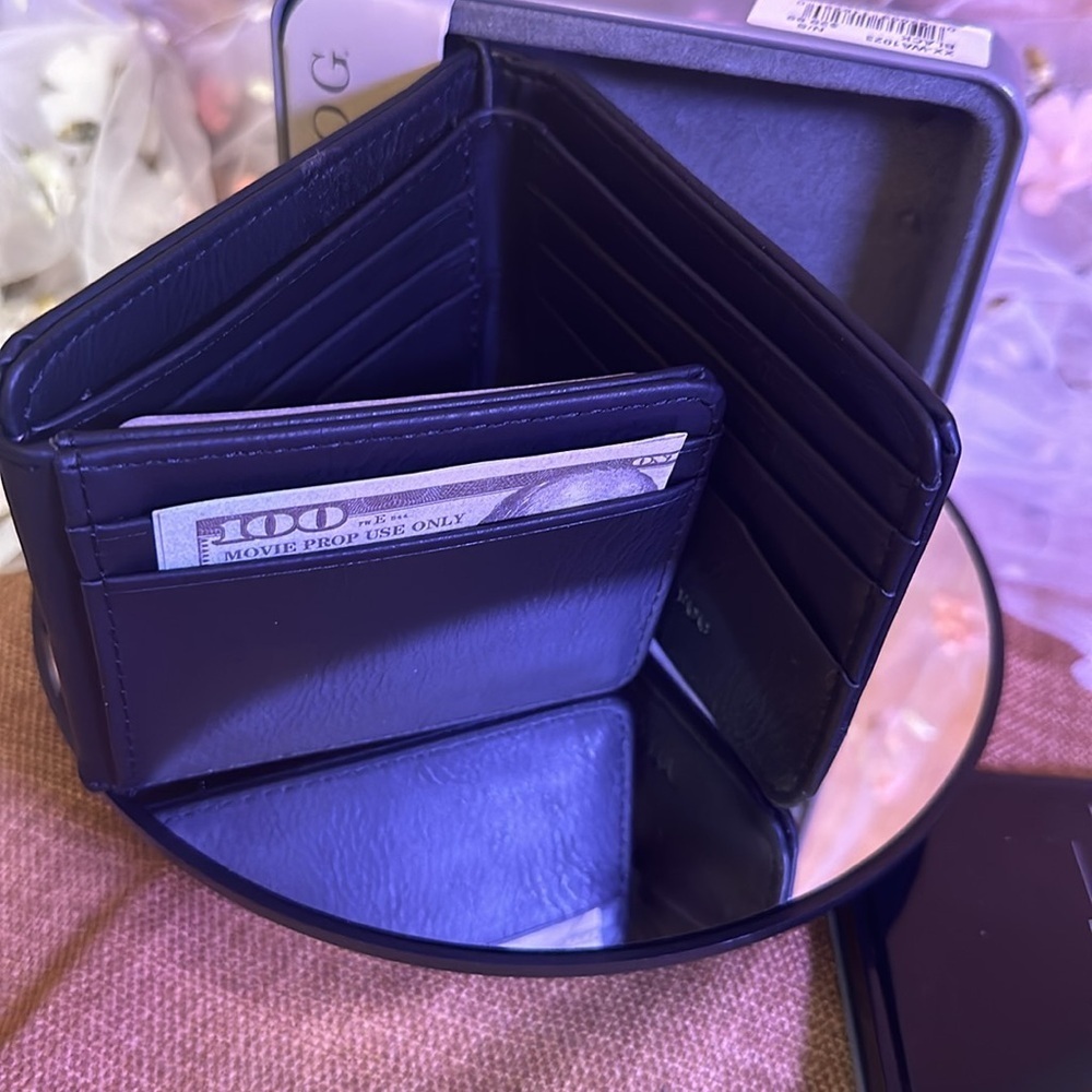 London Fog Black Passcase/Wallet PU Comes with Tin Case - Picture 4 of 8